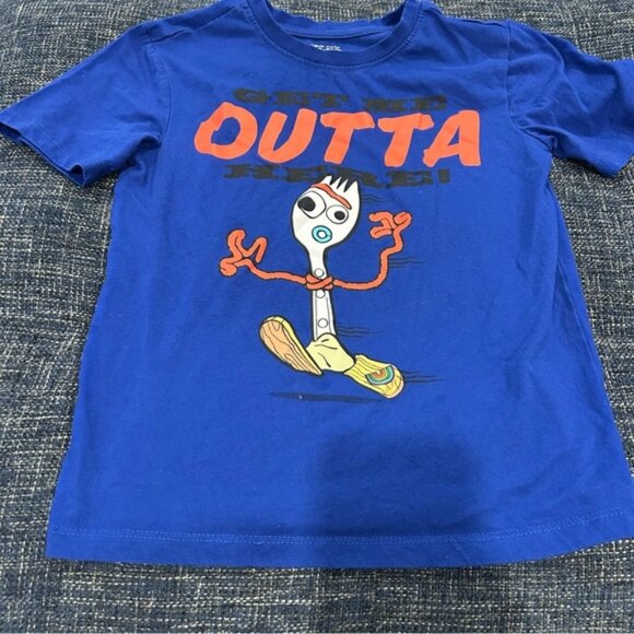 Disney Pixar Toy Story Forky Kids Tee Shirt  Get Outta Here!  blue - Picture 1 of 4